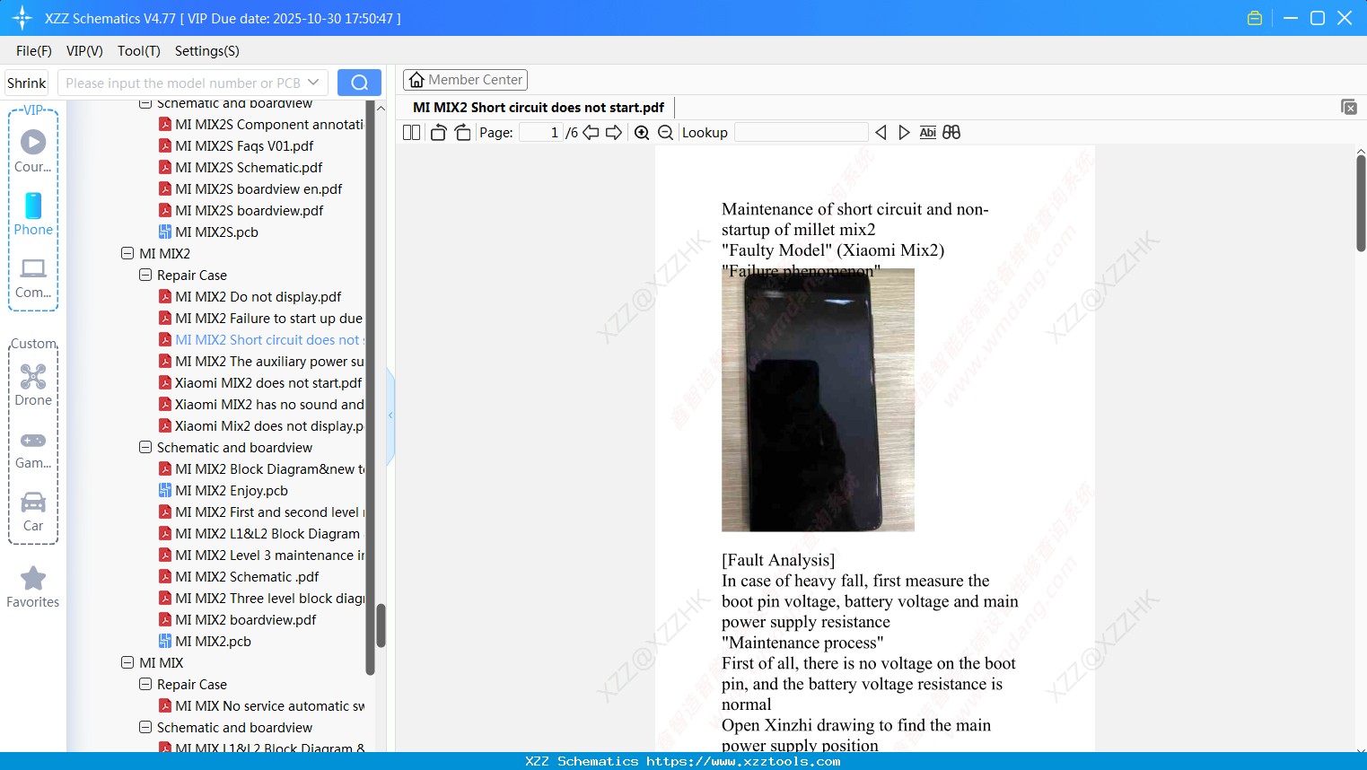 Xiaomi MI MIX2 Short Circuit Does Not Start